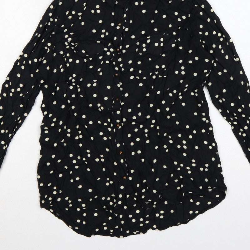 Additional view of River Island Women’s Black Polka Dot, size UK 10, Button-Up Shirt