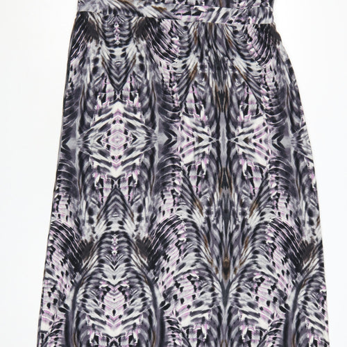 Per Una Women Multicoloured UK 16 A-Line Midi Geometric V-Neck Dress