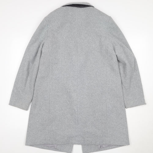 New Look Petite Women’s Grey Wool Blend Single-Breasted Coat UK 12