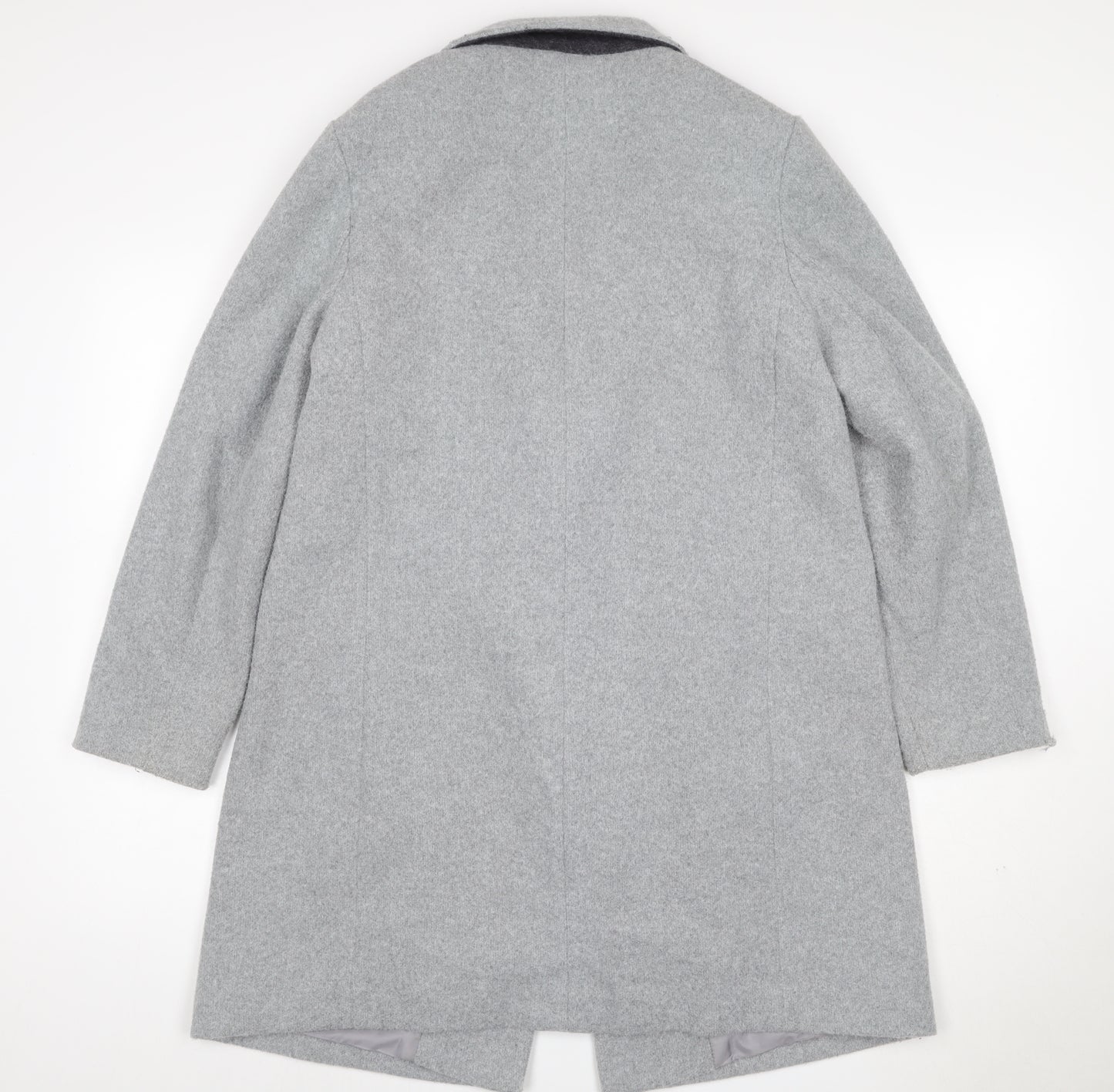 New Look Petite Women’s Grey Wool Blend Single-Breasted Coat UK 12