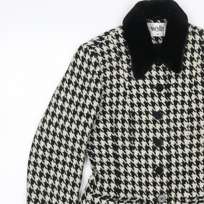 Additional view of Wallis Women's Black Ivory UK 10 Houndstooth Tweed Blazer Jacket
