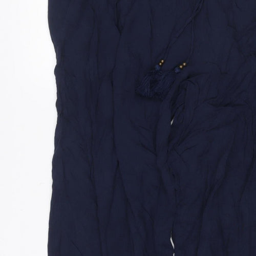 Marks and Spencer Women Blue UK 16 Harem Wide Leg Drawstring Trousers