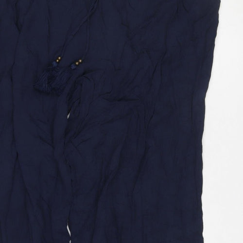 Marks and Spencer Women Blue UK 16 Harem Wide Leg Drawstring Trousers