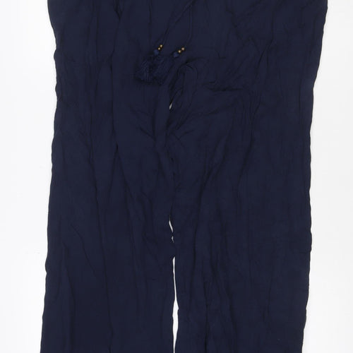 Marks and Spencer Women Blue UK 16 Harem Wide Leg Drawstring Trousers