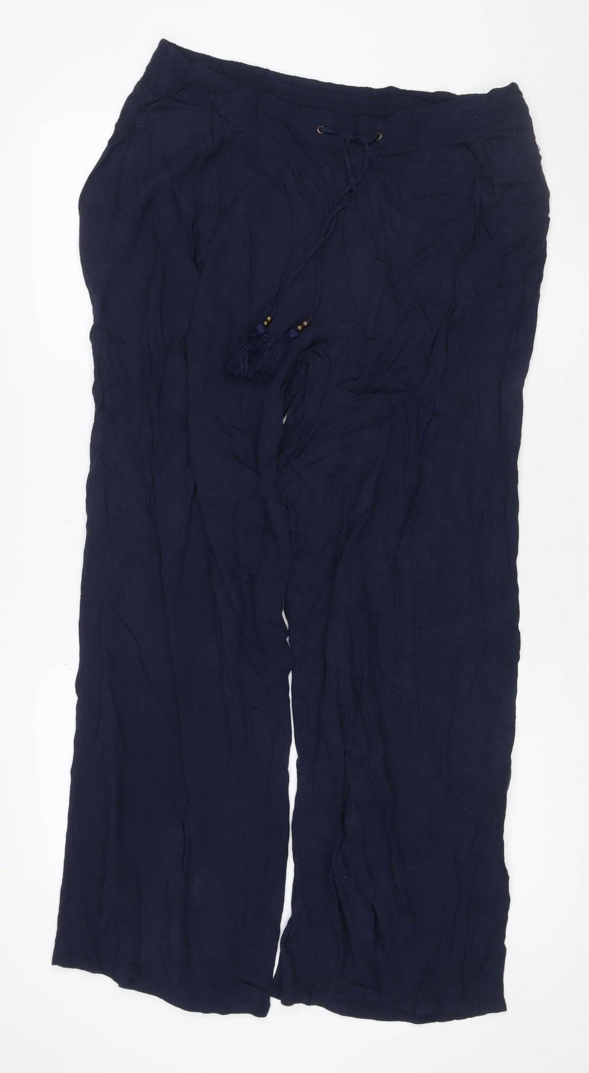 Marks and Spencer Women Blue UK 16 Harem Wide Leg Drawstring Trousers