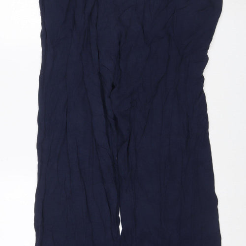 Marks and Spencer Women Blue UK 16 Harem Wide Leg Drawstring Trousers