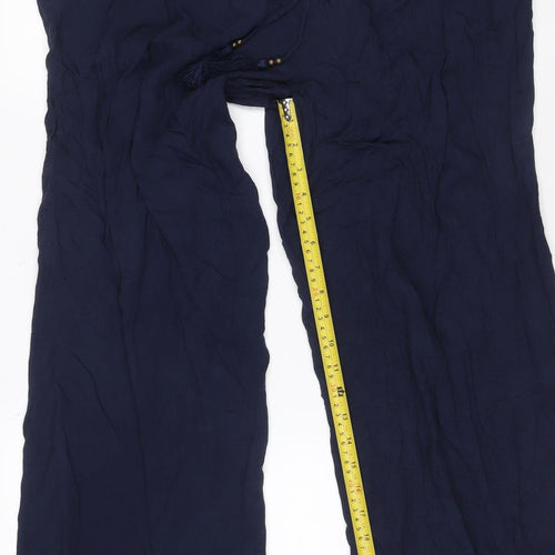 Marks and Spencer Women Blue UK 16 Harem Wide Leg Drawstring Trousers