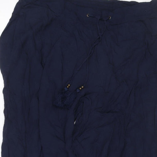 Marks and Spencer Women Blue UK 16 Harem Wide Leg Drawstring Trousers