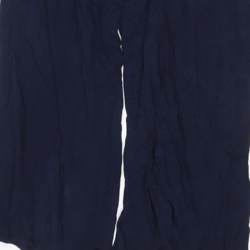 Marks and Spencer Women Blue UK 16 Harem Wide Leg Drawstring Trousers