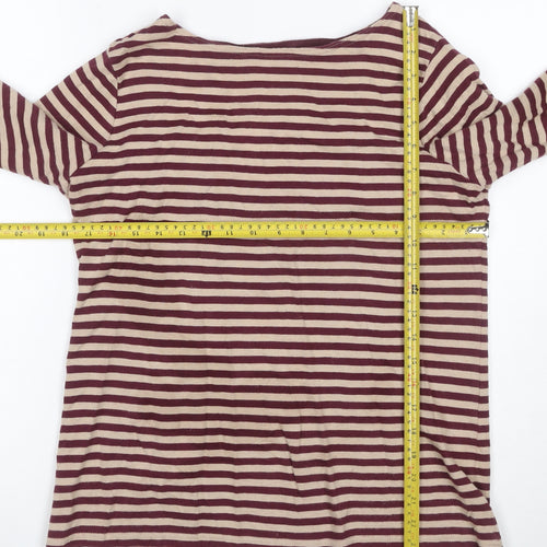 Tulchan Women’s Multicoloured Stripe Jersey Boat Neck Top UK 12