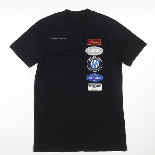 Mercier Men's Black XS Crew Neck Logo Patch Short Sleeve T-Shirt