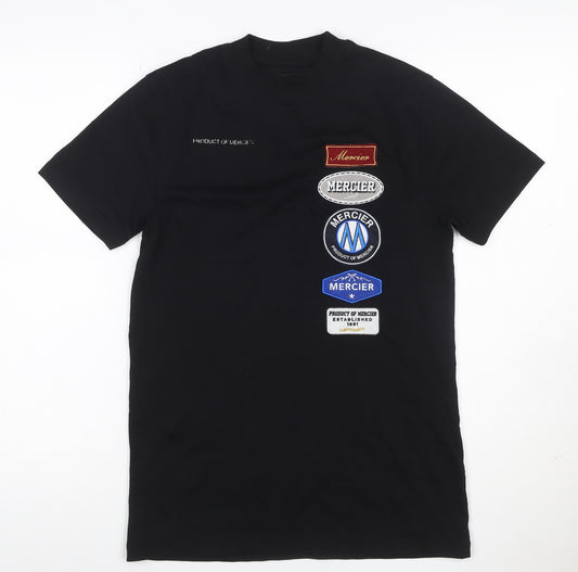 Mercier Men's Black XS Crew Neck Logo Patch Short Sleeve T-Shirt