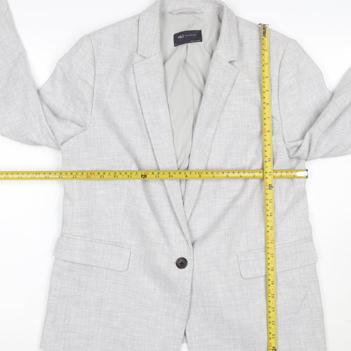 Marks and Spencer Women's Grey UK 12 Lined Single-Breasted Blazer