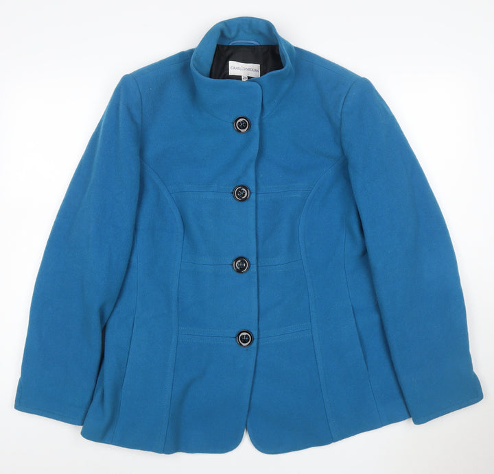 Gray & Osbourn Women’s Blue UK 20 Wool Cashmere Basic Jacket