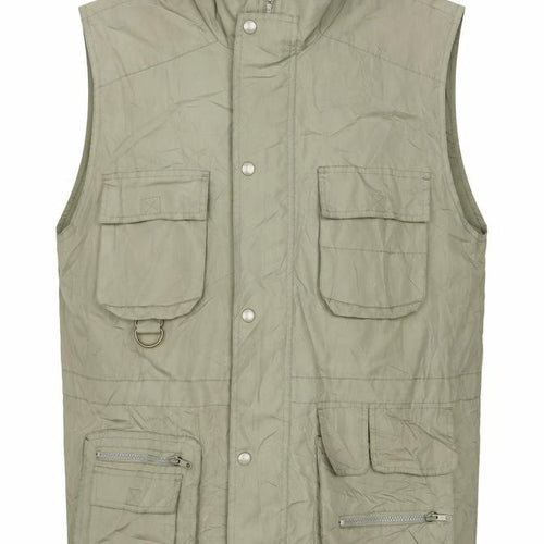 Kingston Menswear Men’s Green L Military Utility Waistcoat Pockets
