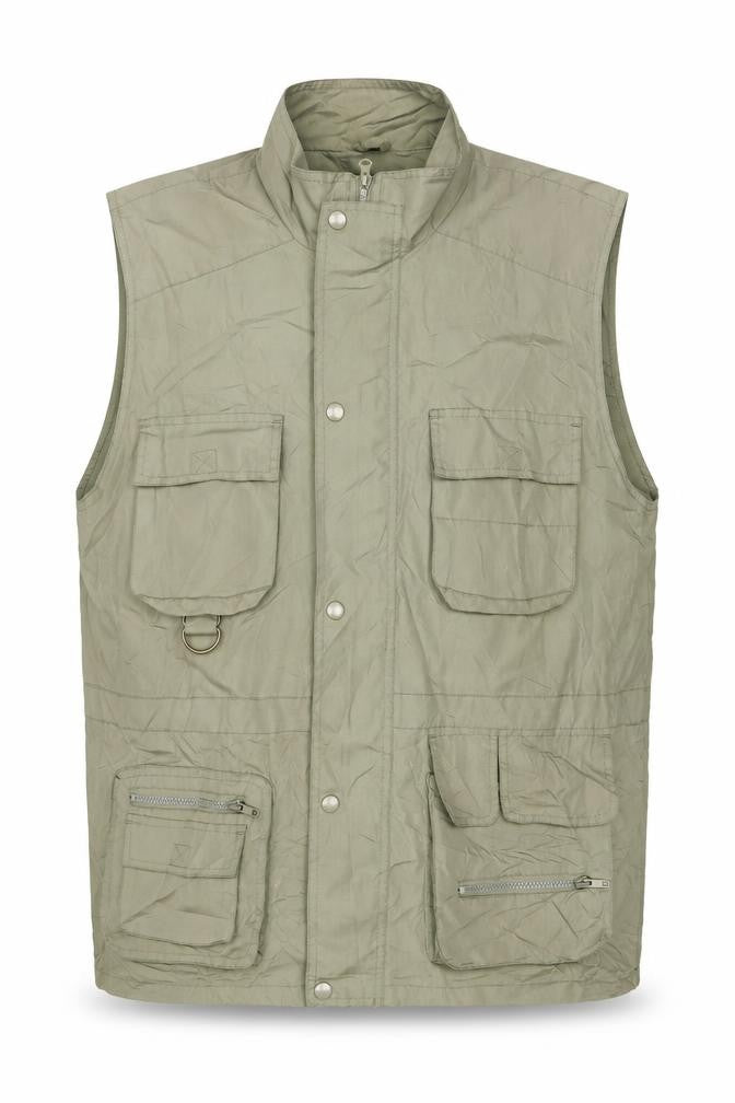 Kingston Menswear Men’s Green L Military Utility Waistcoat Pockets