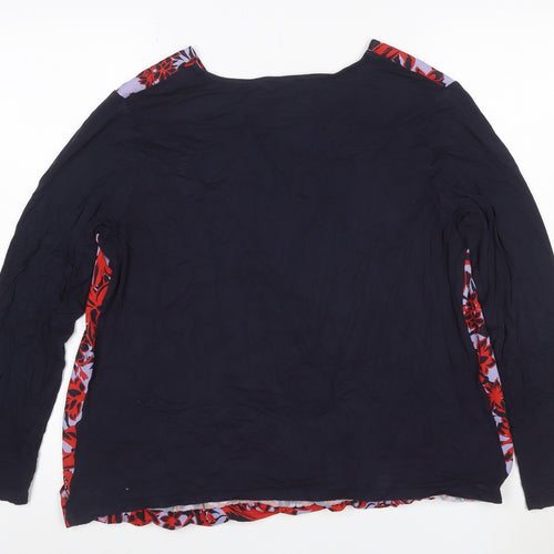 Marks and Spencer Women Multicoloured UK 16 Floral Wrap Blouse Long Sleeve