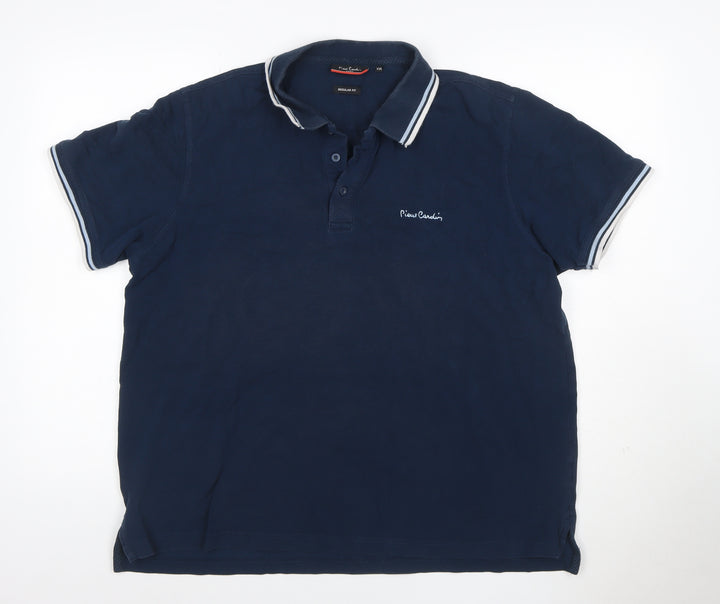 Pierre Cardin Men’s Blue 2XL Regular Fit Logo Polo Shirt