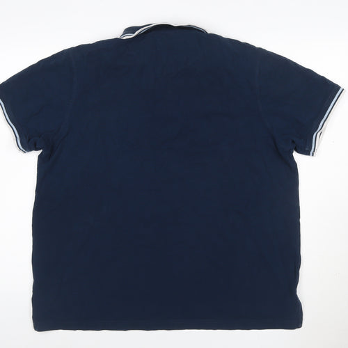 Pierre Cardin Men’s Blue 2XL Regular Fit Logo Polo Shirt