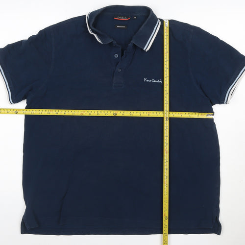 Pierre Cardin Men’s Blue 2XL Regular Fit Logo Polo Shirt