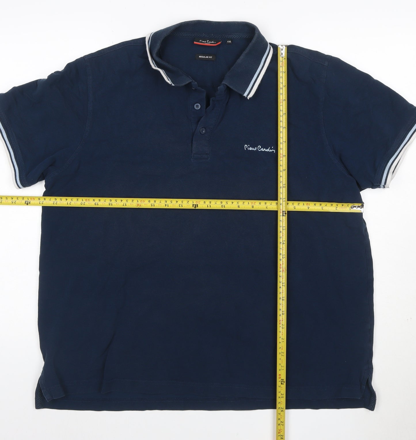 Pierre Cardin Men’s Blue 2XL Regular Fit Logo Polo Shirt