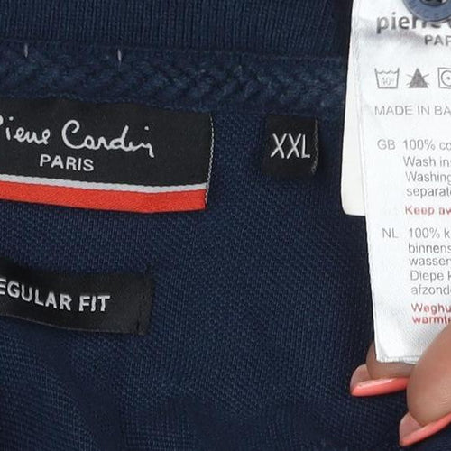 Pierre Cardin Men’s Blue 2XL Regular Fit Logo Polo Shirt