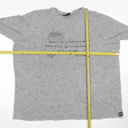 Harry Potter Women’s Grey Size 20 Hogwarts Quote 3/4 Sleeve Knit Top