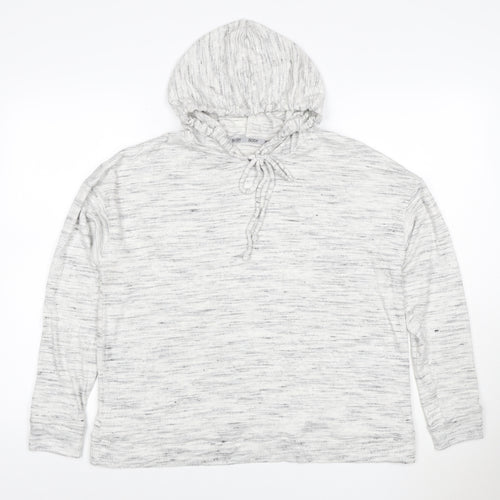 BODY Women Grey Size 14 Marl Hoodie Drawstring Pockets