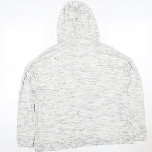 BODY Women Grey Size 14 Marl Hoodie Drawstring Pockets