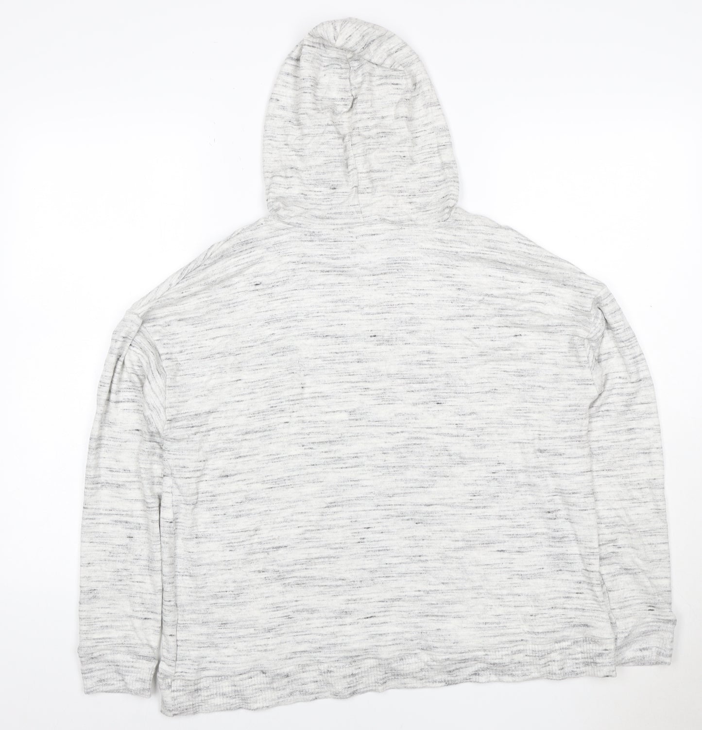 BODY Women Grey Size 14 Marl Hoodie Drawstring Pockets
