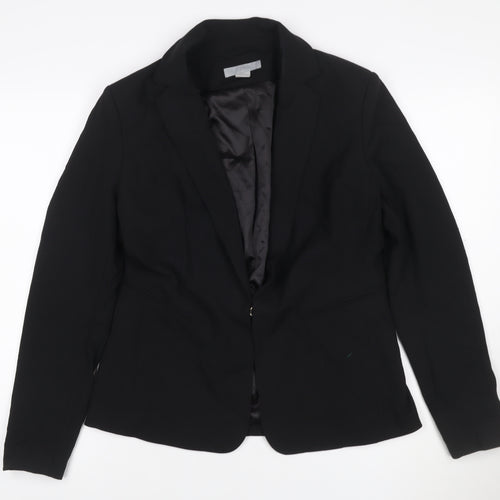 H&M Women’s Black UK 14 Slim Fit Lined Single Button Blazer