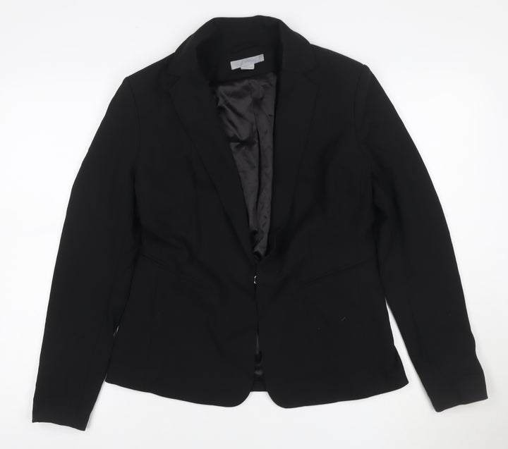H&M Women’s Black UK 14 Slim Fit Lined Single Button Blazer