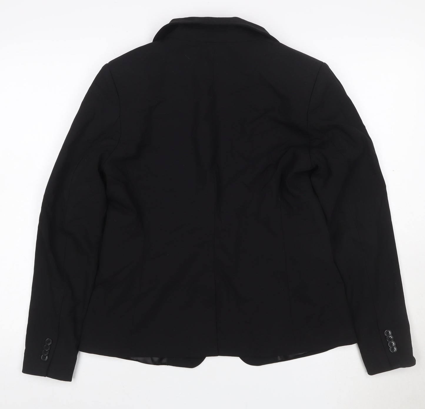 H&M Women’s Black UK 14 Slim Fit Lined Single Button Blazer