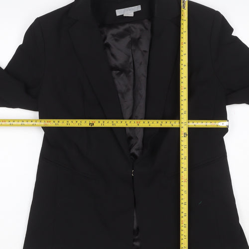 H&M Women’s Black UK 14 Slim Fit Lined Single Button Blazer
