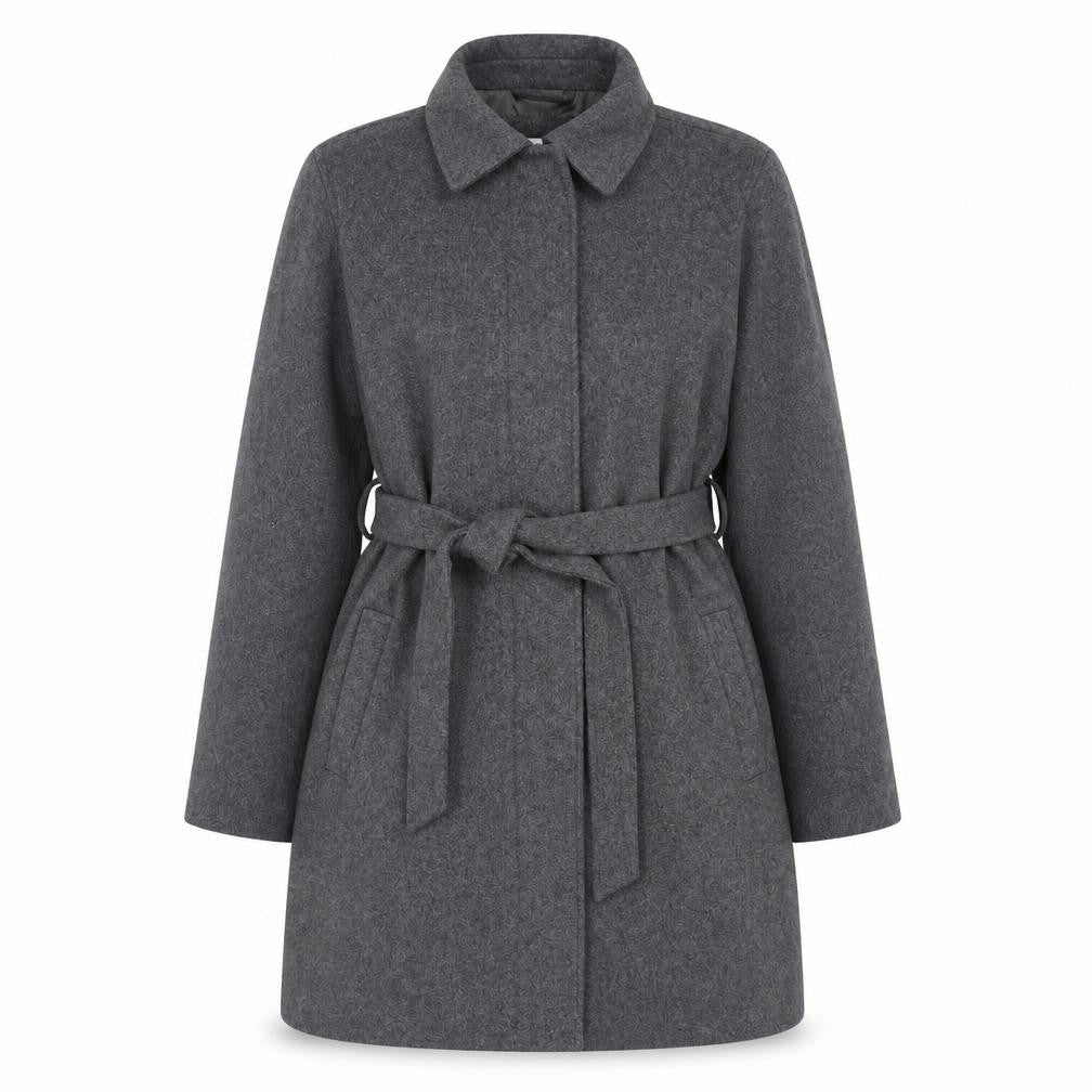 Gap Women’s Grey Wool Blend Belted Overcoat XL Lined