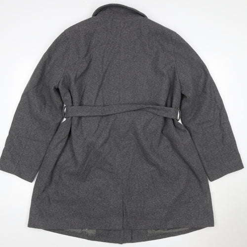 Gap Women’s Grey Wool Blend Belted Overcoat XL Lined