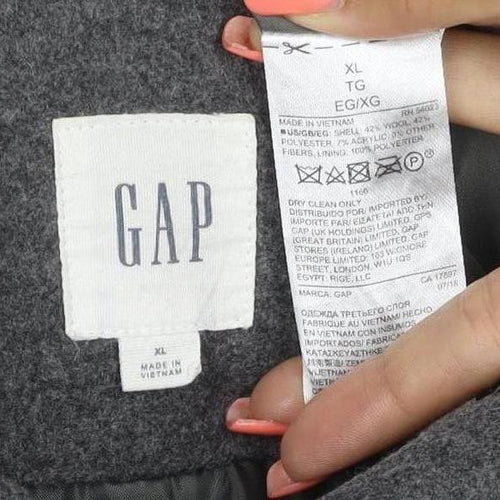 Gap Women’s Grey Wool Blend Belted Overcoat XL Lined