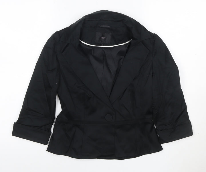 Coast Women’s Black Size 8 Tailored Single-Breasted Blazer Jacket