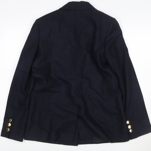 ME+EM Women’s Navy Size 10 Tailored Single-Breasted Blazer Gold Buttons