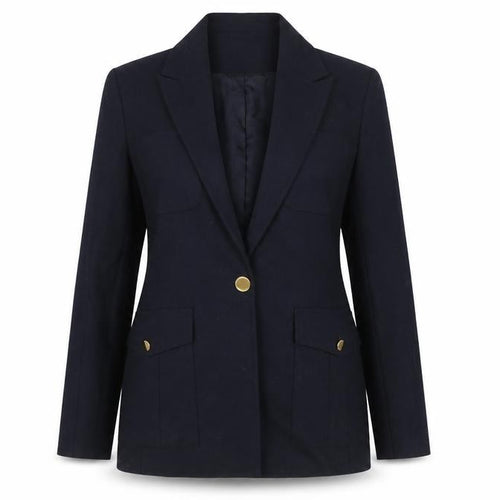 ME+EM Women’s Navy Size 10 Tailored Single-Breasted Blazer Gold Buttons