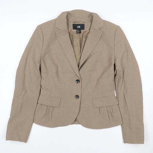 H&M Women’s Beige UK 10 Tailored Single-Breasted Blazer Jacket