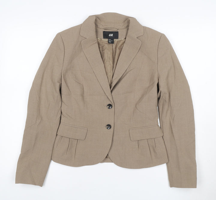 H&M Women’s Beige UK 10 Tailored Single-Breasted Blazer Jacket