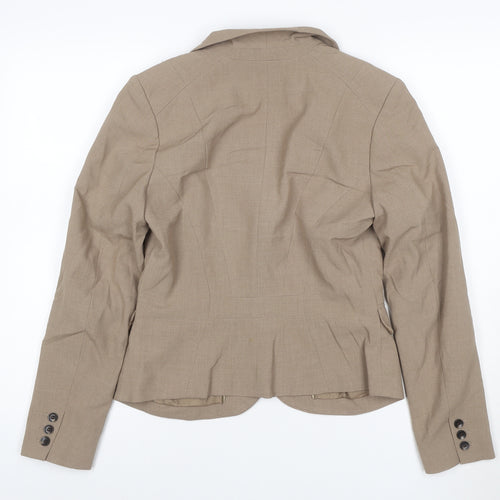 H&M Women’s Beige UK 10 Tailored Single-Breasted Blazer Jacket