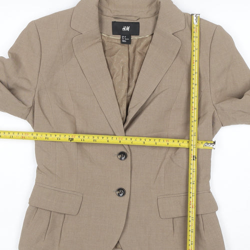 H&M Women’s Beige UK 10 Tailored Single-Breasted Blazer Jacket