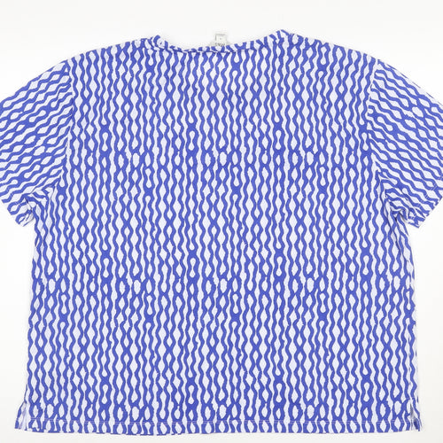 Marks and Spencer Women Blue Geometric Relaxed Jersey T-Shirt UK 18