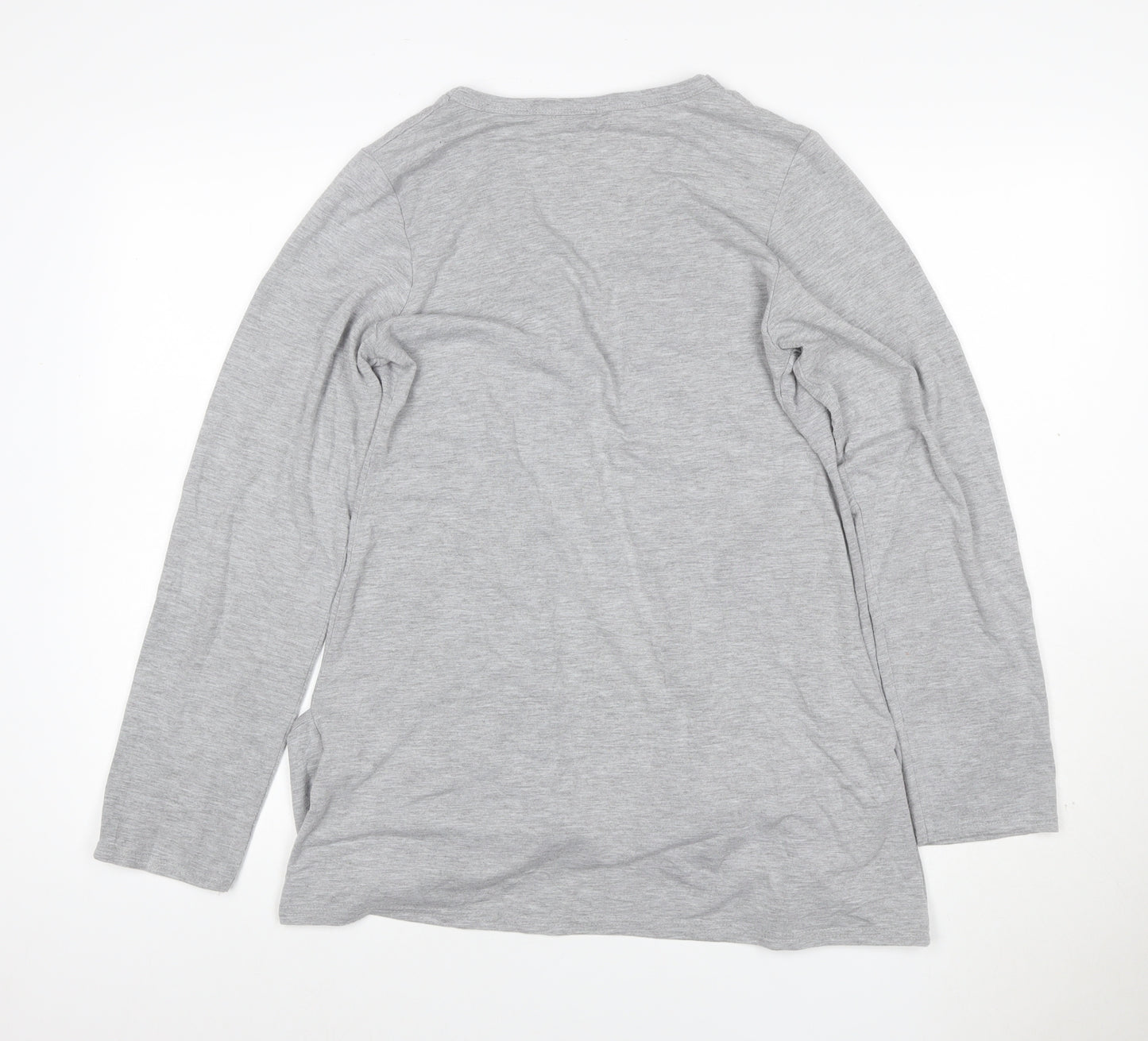 Quiz Women Grey Open Cardigan UK 14 Long Sleeve V-Neck Stretch Jersey