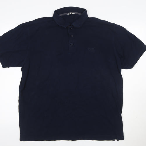 Cotton Traders Men’s Navy Blue 2XL Cotton Logo Short Sleeve Polo Shirt