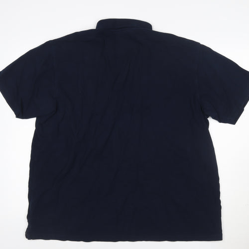 Cotton Traders Men’s Navy Blue 2XL Cotton Logo Short Sleeve Polo Shirt