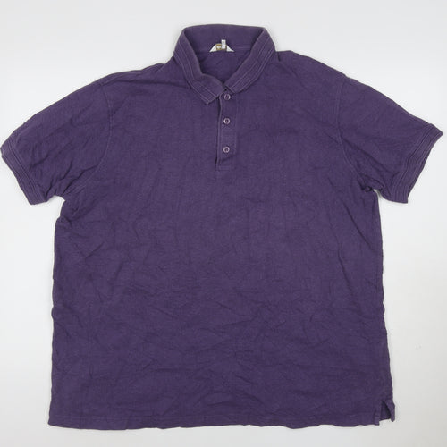 Cotton Traders Men’s Purple 2XL Organic Cotton Short Sleeve Polo