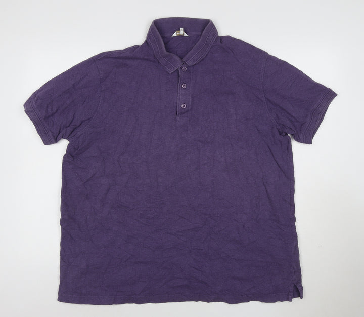 Cotton Traders Men’s Purple 2XL Organic Cotton Short Sleeve Polo